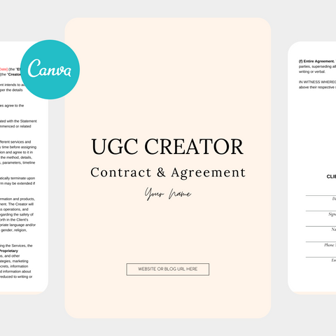 UGC Contract Template | PLR Digital Products