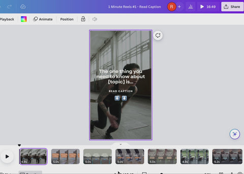 1 minute canva Reels template