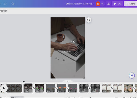 1 minute canva Reels